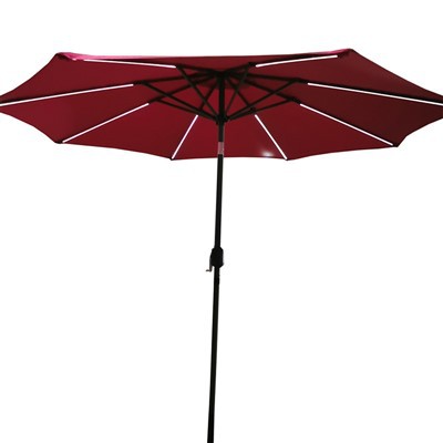 Solar-Stand-Terrassenschirm mit Sockel